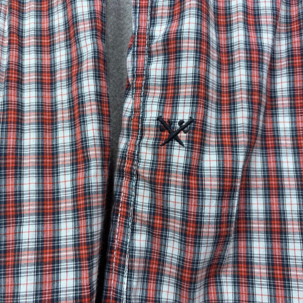 Vans Johnny Layton Plaid Button Up Shirt Mens Small Red Skateboarding Skater - Picture 5 of 7